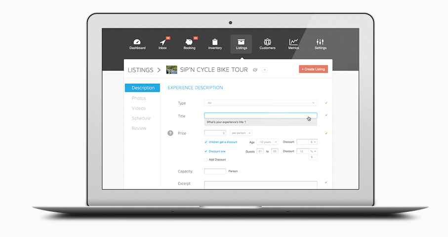 Listing editor