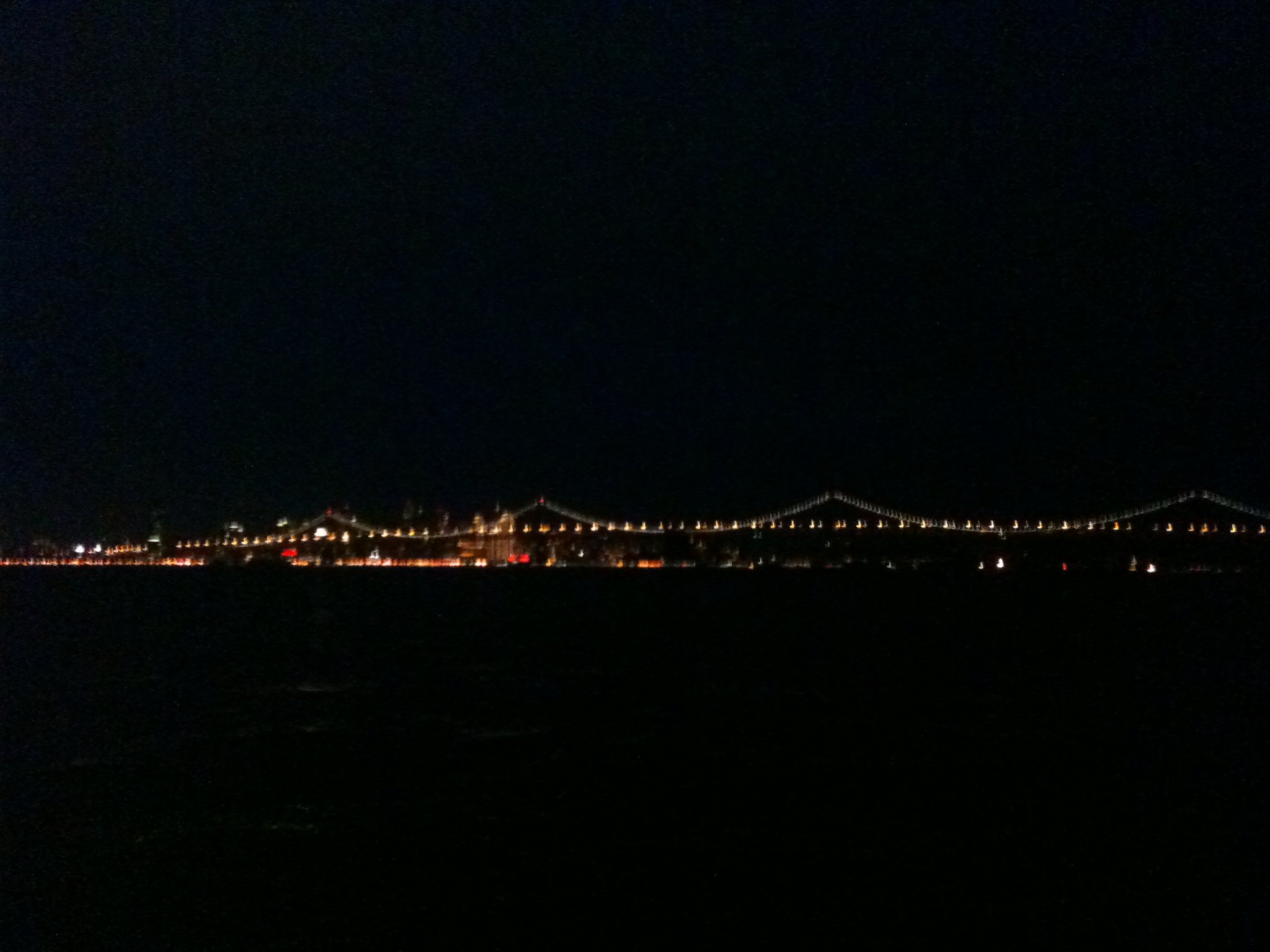 Bay Bridge at night 